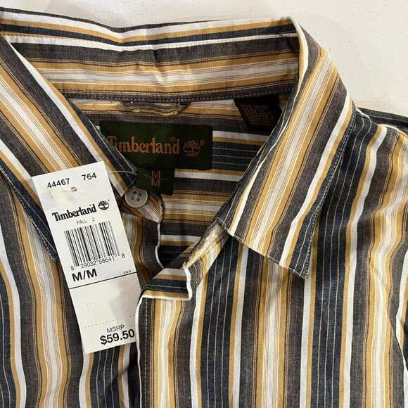 Timberland Men's Striped Casual Cotton Fall Shirt - Size Medium - NWT $59.50 - Picture 4 of 6